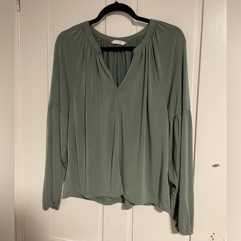 Lucky Brand Sage Green Long Sleeve Top